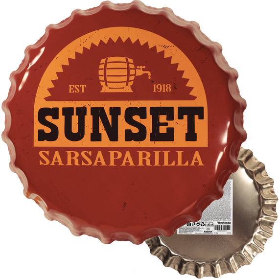 Fallout Sunset Sarsaparilla Bottle Cap Tin Sign