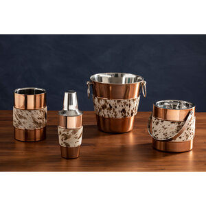 Albany Copper Finish and Hair on Leather Cocktail Shaker