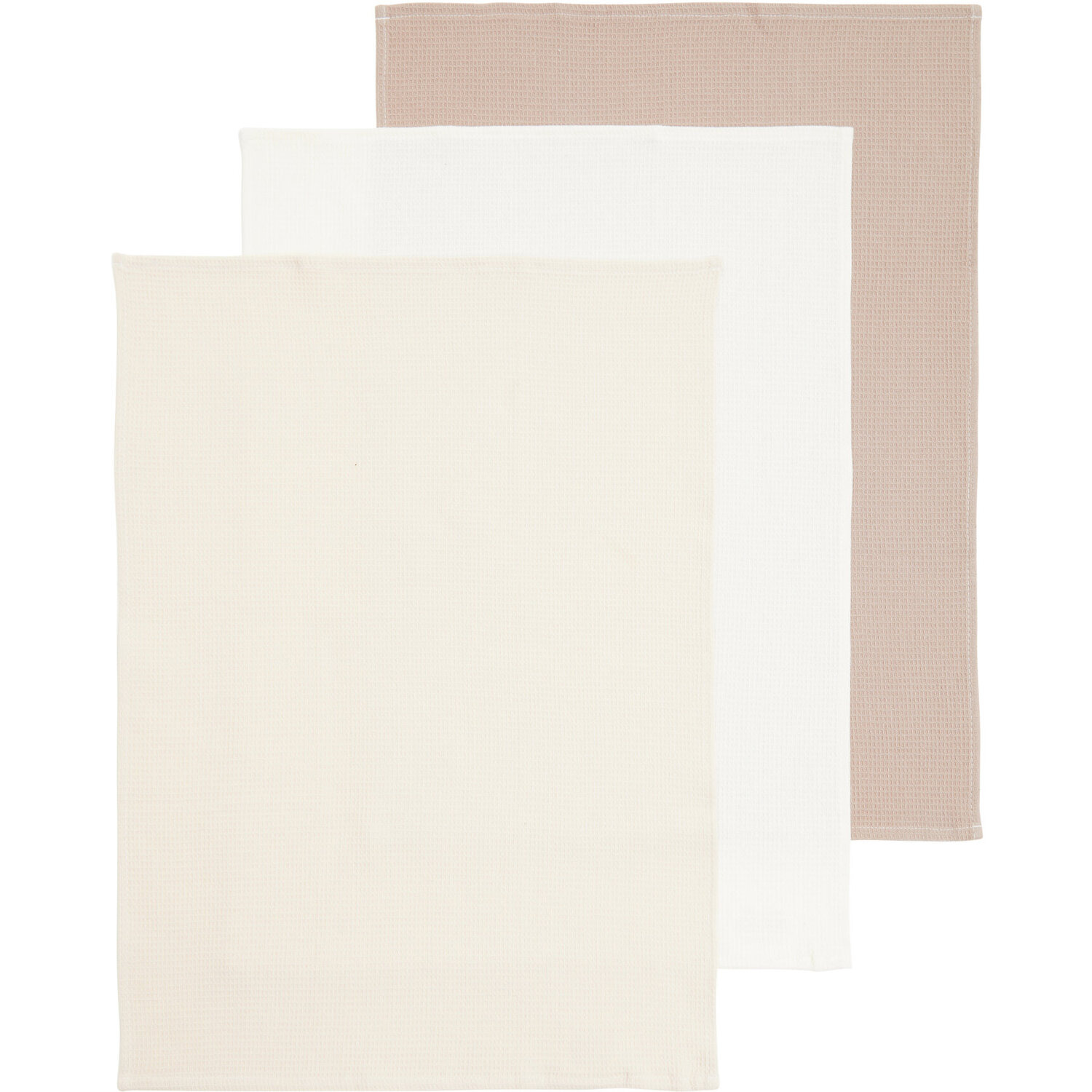 Maison By Premier Doro Set Of Three Waffle Tea Towels - White
