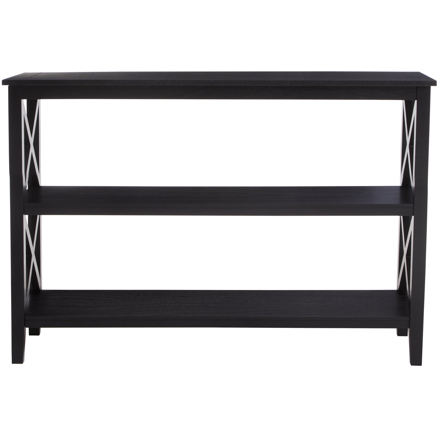 Heritage Two Shelf Large Black Bookcase - Black