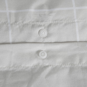 Printed Reversible Linear Check Duvet Cover With Pillowcases
