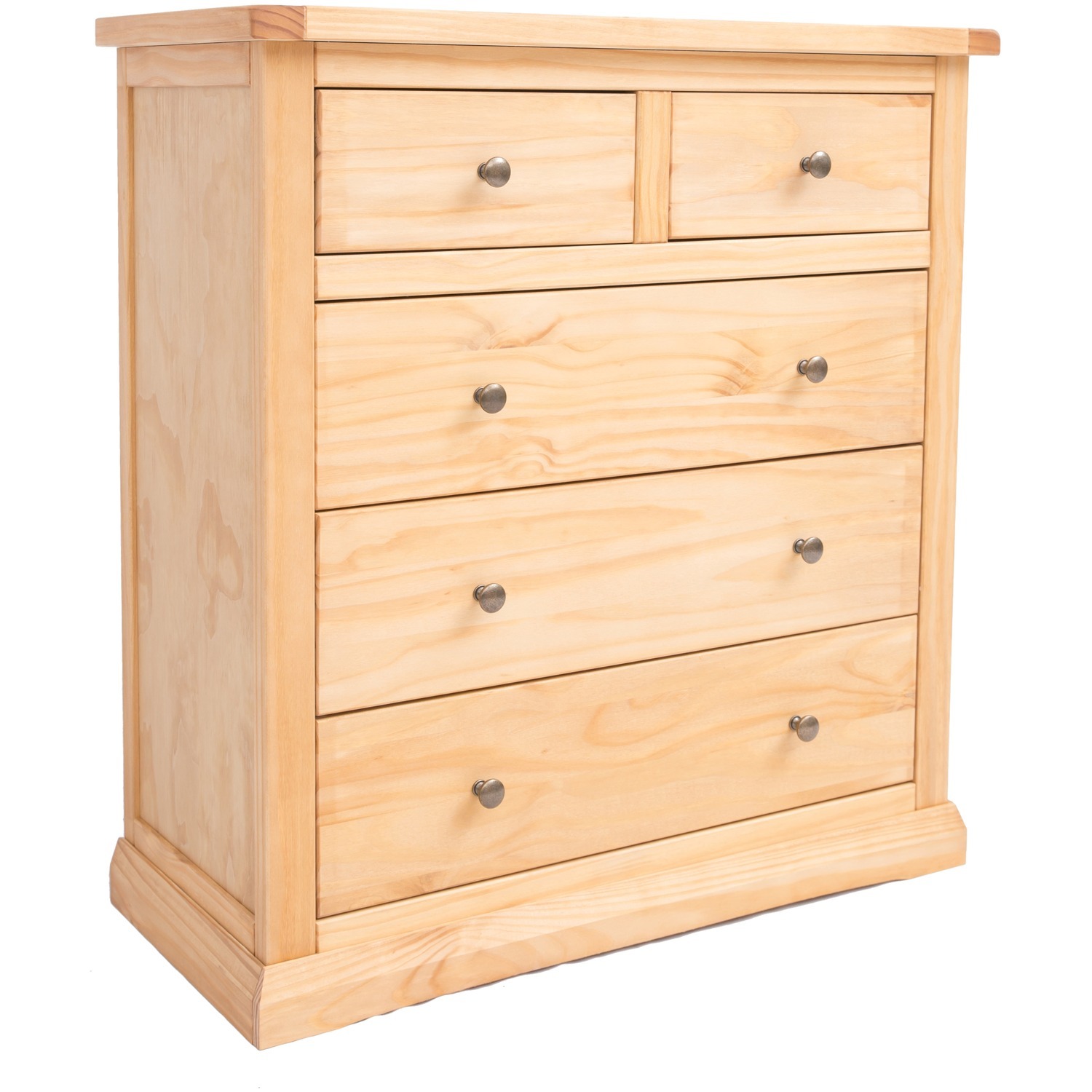 Cabinet Bits Lucca 2 Over 3 Drawer Chest - Brown / Brass