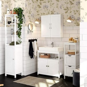 VASAGLE Bathroom Wall Cabinet with Adjustable Shelves