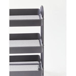 Acero Three Tier Grey Metal Trolley
