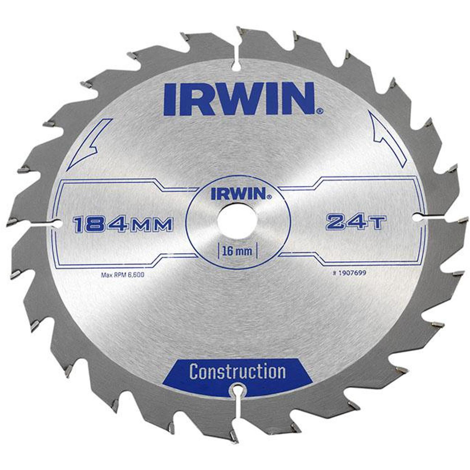 Irwin® 1907699 Construction Circular Saw Blade 184 X 16Mm X 24T Atb - Image 7