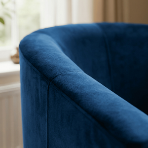 Dark Blue Bedford Small Padded Curved Back Tub Chair shot 16028144