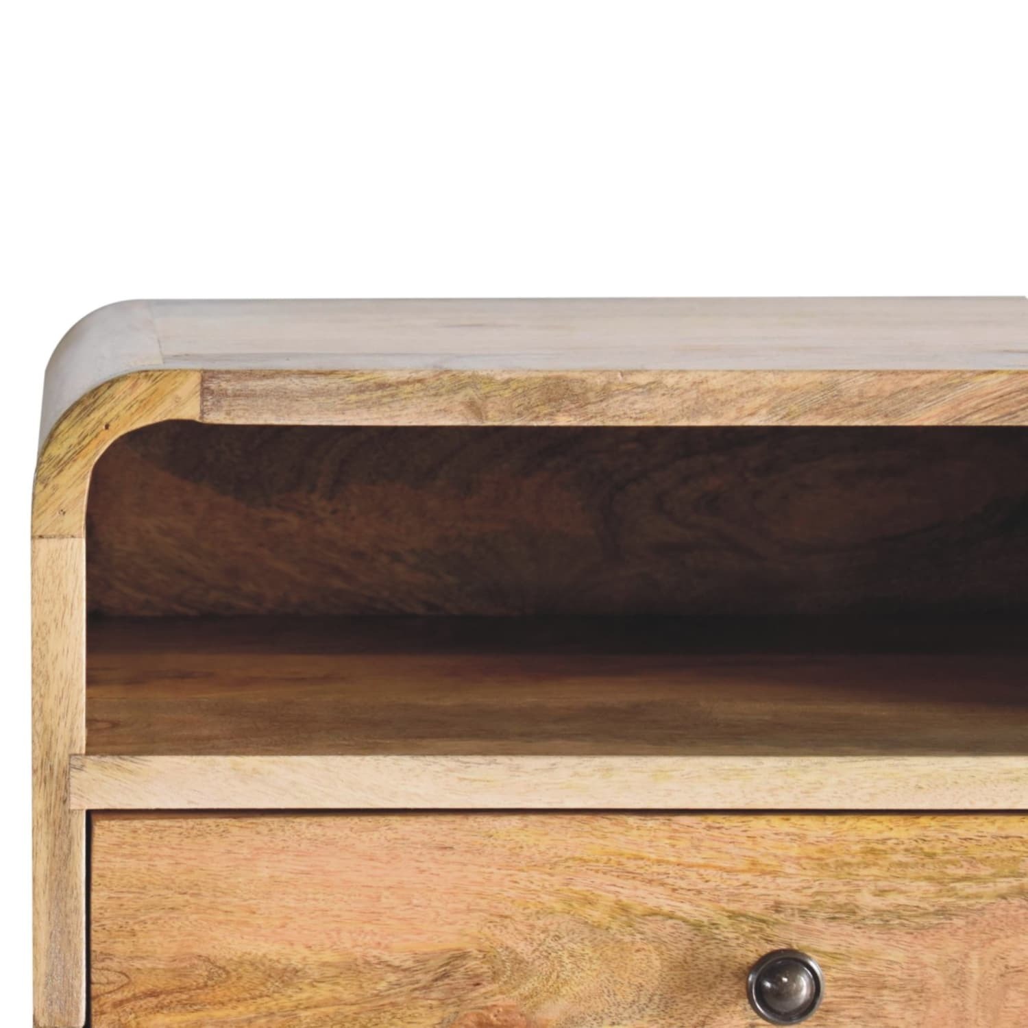 Alghero Large Mango Wood Floating Bedside with Drawer and Shelf