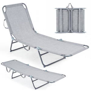 Foldable Sun Lounger Recliner with Backrest
