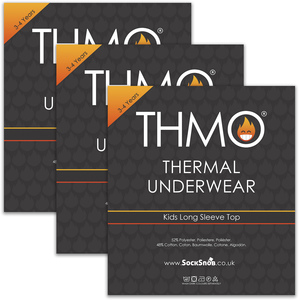 3 Pack Kids Thermal Top with Long Sleeve | Base Layer Underwear Top
