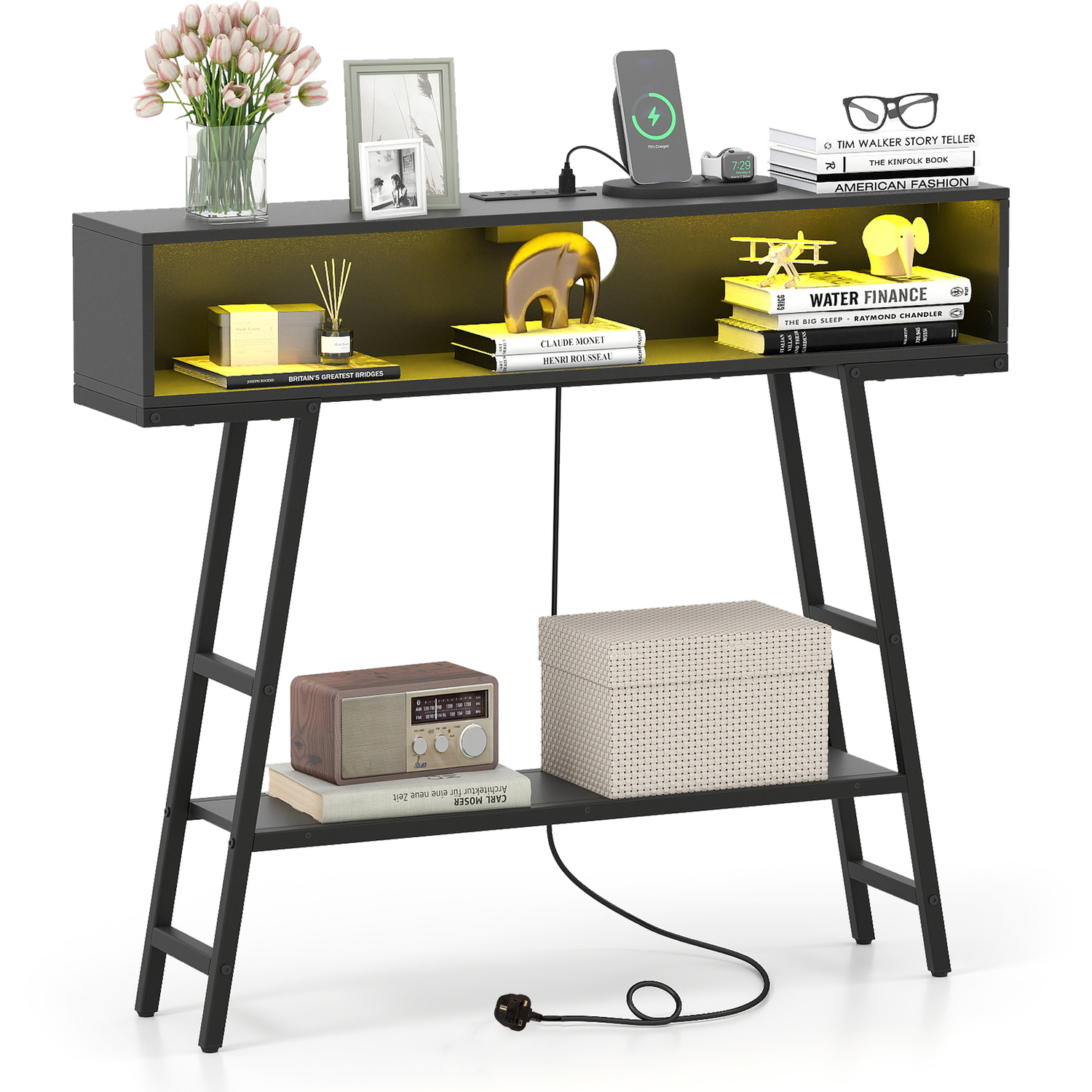 Costway Led Charging Station Console Table