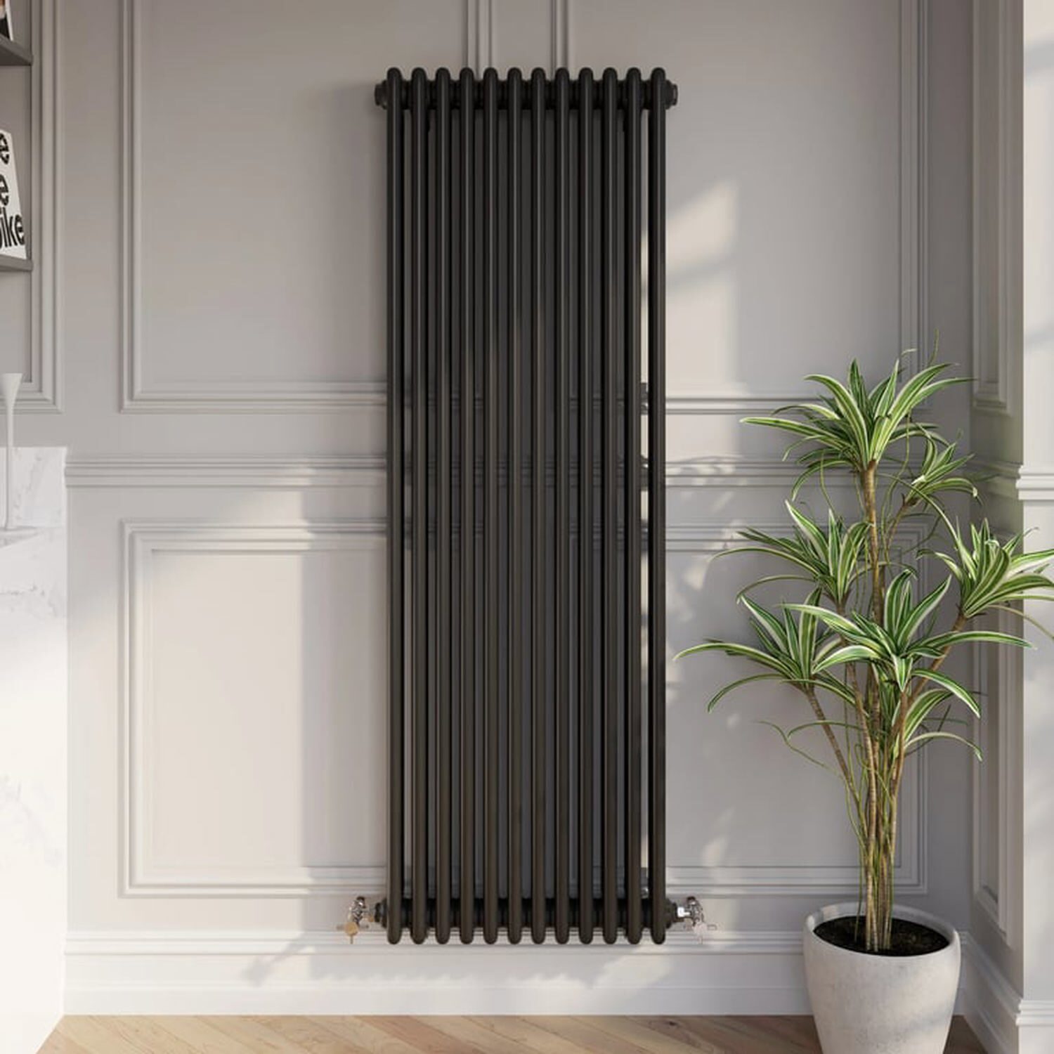 Temprazo Traditional Colosseum Double Bar Column Radiator Black 300 X 425Mm - Black / 560Mm / 1600Mm / 100Mm