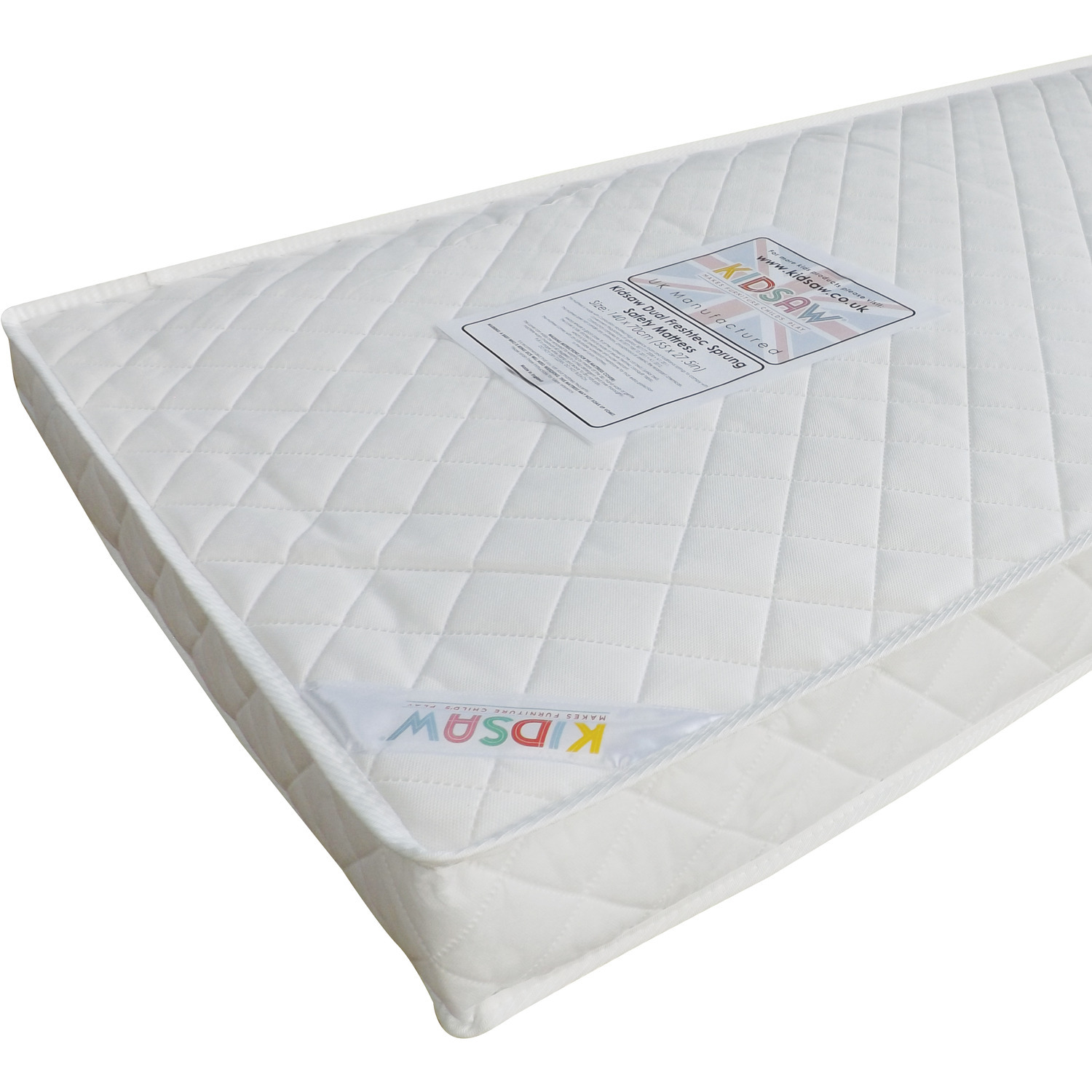 KIDSAW Junior Deluxe Sprung Toddler Mattress, White