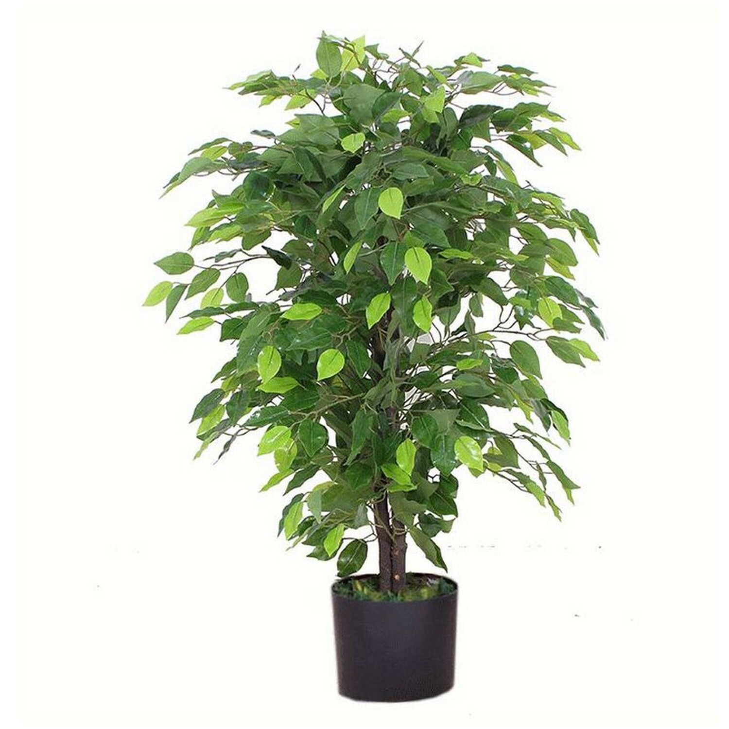 Artificial Leaf Tree With Wired Stems 90cm - Green