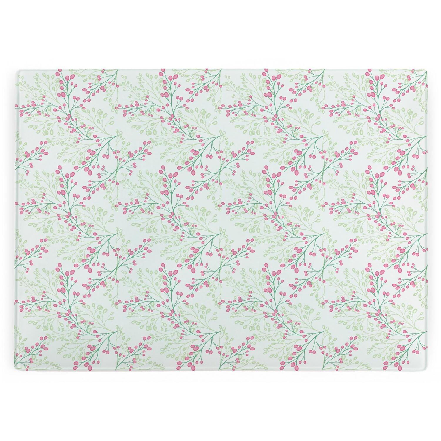 Image of Pink Floral Large Smooth Glass Chopping&hellip;