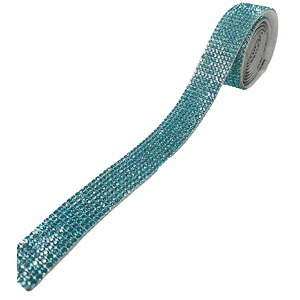Blue Sparkly Self Adhesive Rhinestone Roll 1 Yard
