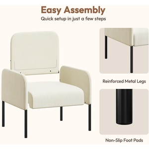 Yaheetech Corduroy Accent Chair with Oversized Wide Seat