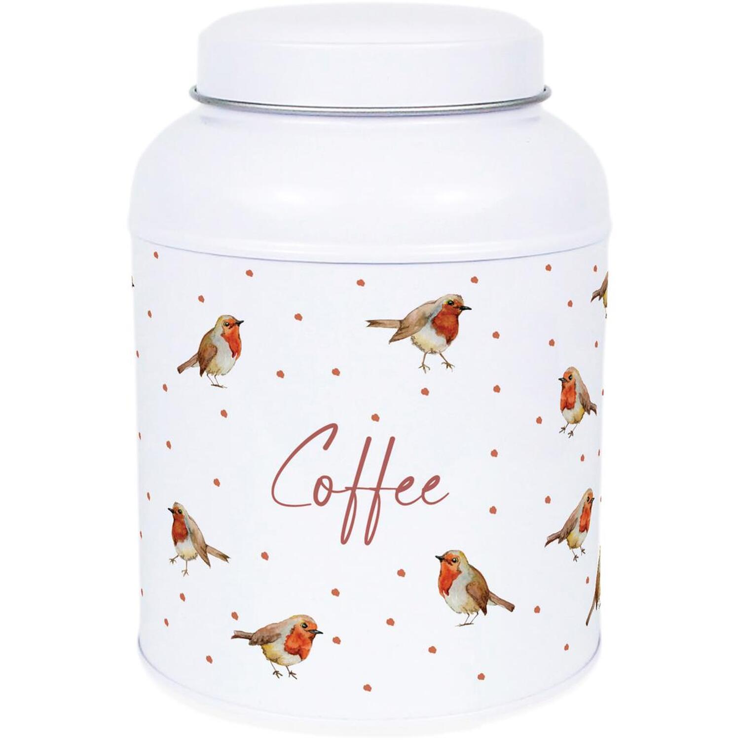 B&Q -  English Robins Coffee CanisterSmall Dome Lid Kitchen Storage Tin - Image 3
