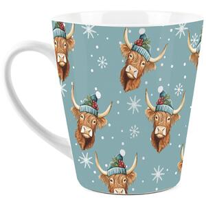 Christmas Highland Cows Small Ceramic Latte Mug