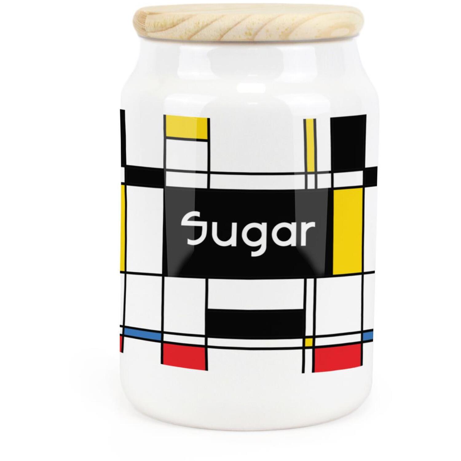 Ceramic Tapered Art Deco Canister - Retro Sugar Storage Container - Image 2