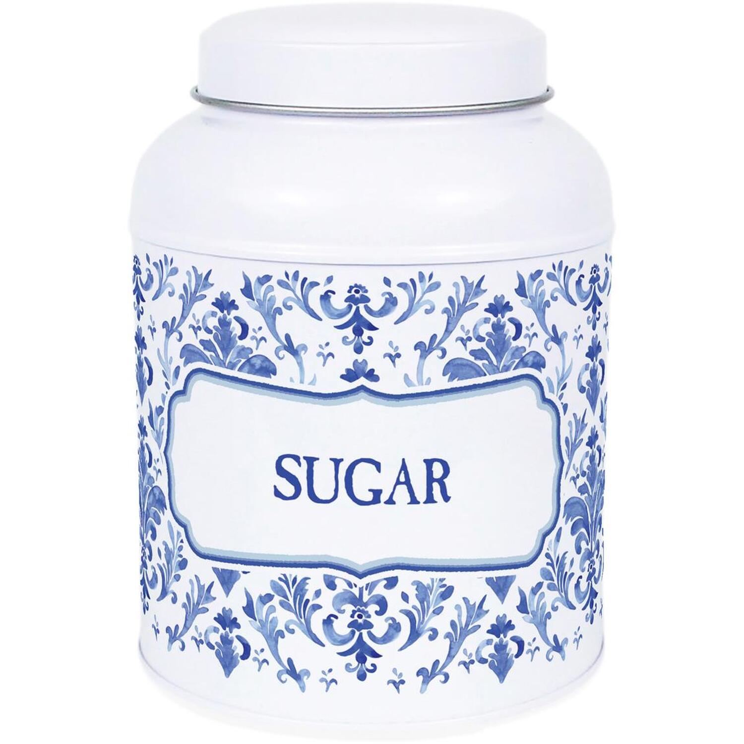 Purely Home Oriental Ink Hot Chocolate Canister - Small Domed Lid Kitchen Storage Tin - Sugar