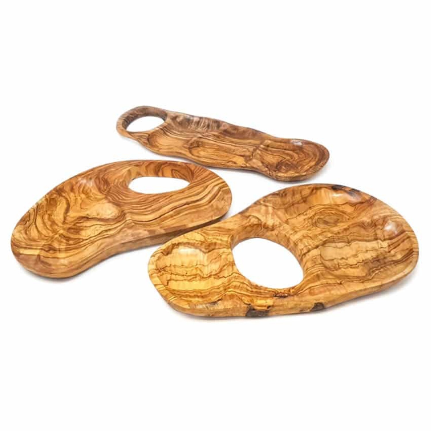 Image of Olive Wood 3 Sectioned Inverted Handle&hellip;