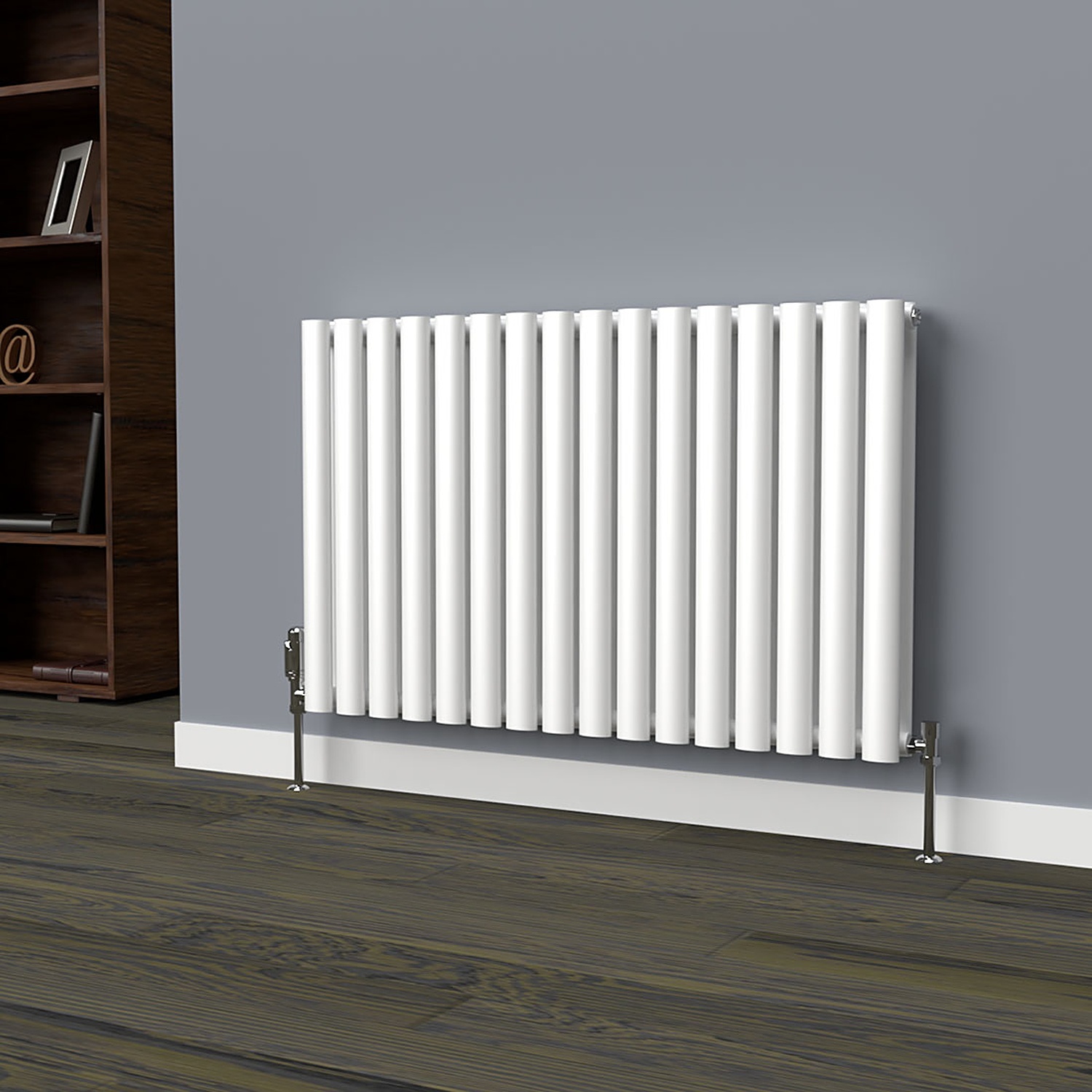 B&Q -  White Oval Horizontal Double Panel Designer Radiator 600mm (H) X 960mm (W) - Image 2