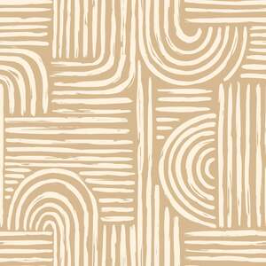 Sample of Raffia Curves Wallpaper in Caramel Latte