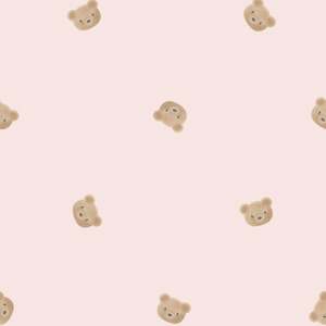 Sample of Cozy Bear Wallpaper in Soft Pink