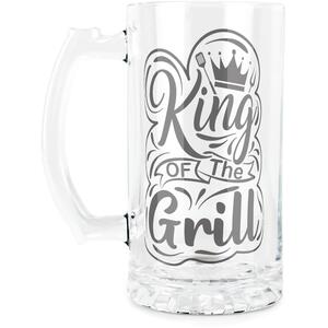 King of the Grill Glass Tankard Stein