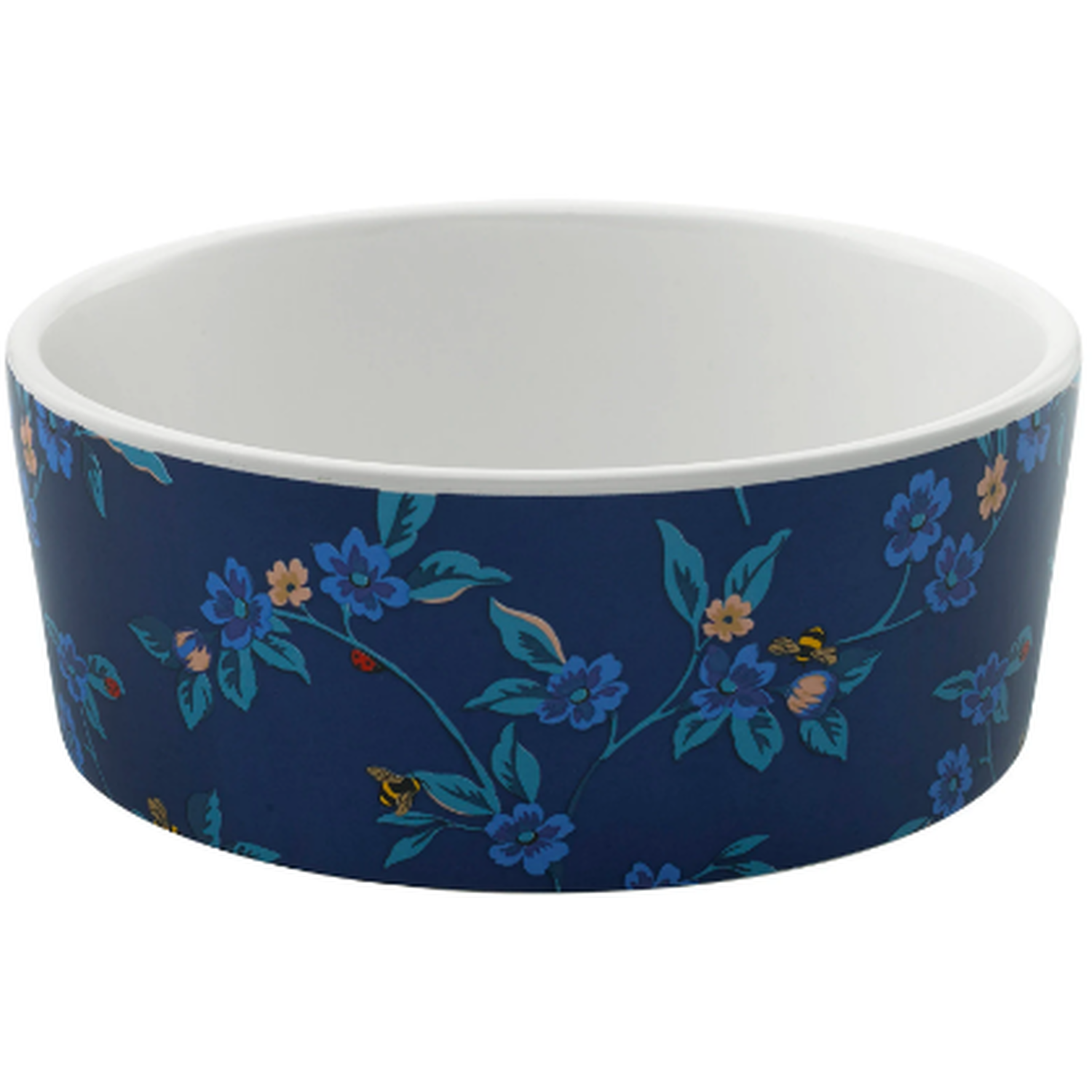 Pet Brands Cath Kidston Ceramic Pet Bowl, Small Flora Fauna Print Feeding/Water Dog Bowl - 13x13x5cm, Blue - Image 4