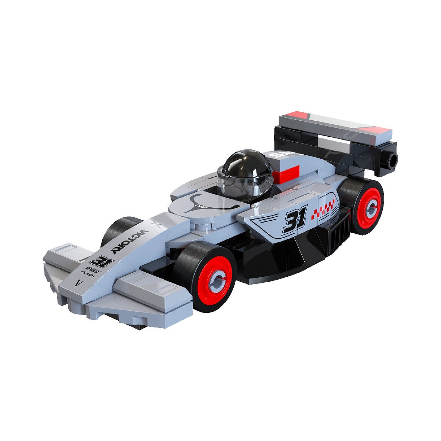 Cada Bricks Mini Grey Circuit Racing Car - 70 pcs - C55108W - Image 8
