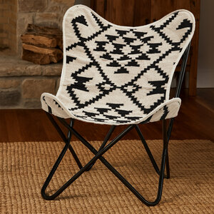 Orsina Cefena Black and White Butterfly Chair