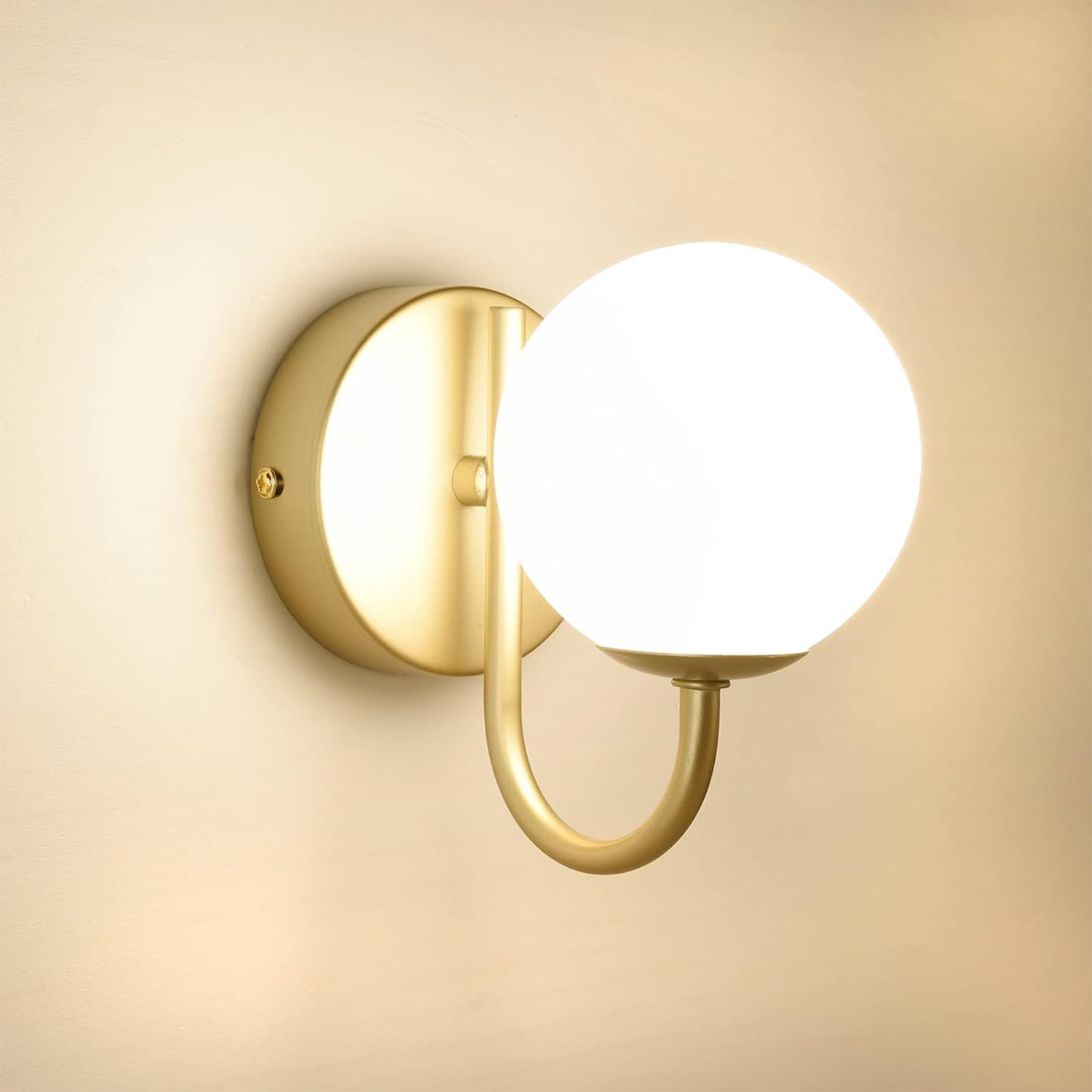 HARPER LIVING Indoor Wall Light, 1xG9 Up and Down Modern Wall Lamp, Gold Finish Elegant Wall Lighting, Globe Shaped Wall Sconce for Bedroom, Living Room, Hallway, Hotel - Image 3