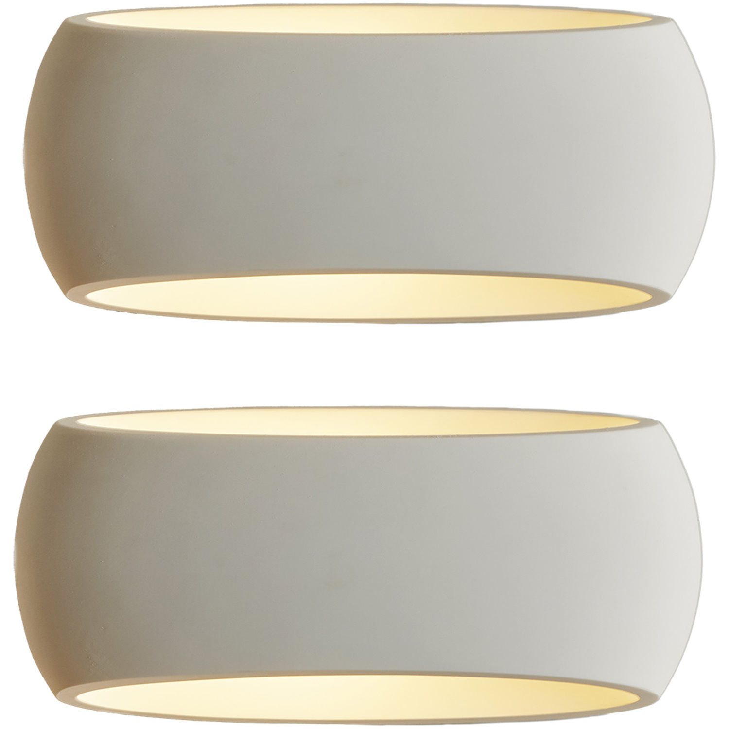 HARPER LIVING 2 Pack Wall Lights with Ceramic Wall Sconce for Bedroom, Living Room, Hallway. X-Large Indoor Plaster Wall Wash Lamp (40W E27, 38CM) - Image 7