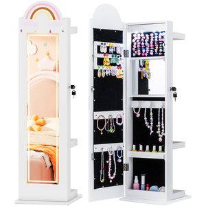 Costway Kids Jewellery Storage Organiser Mirror