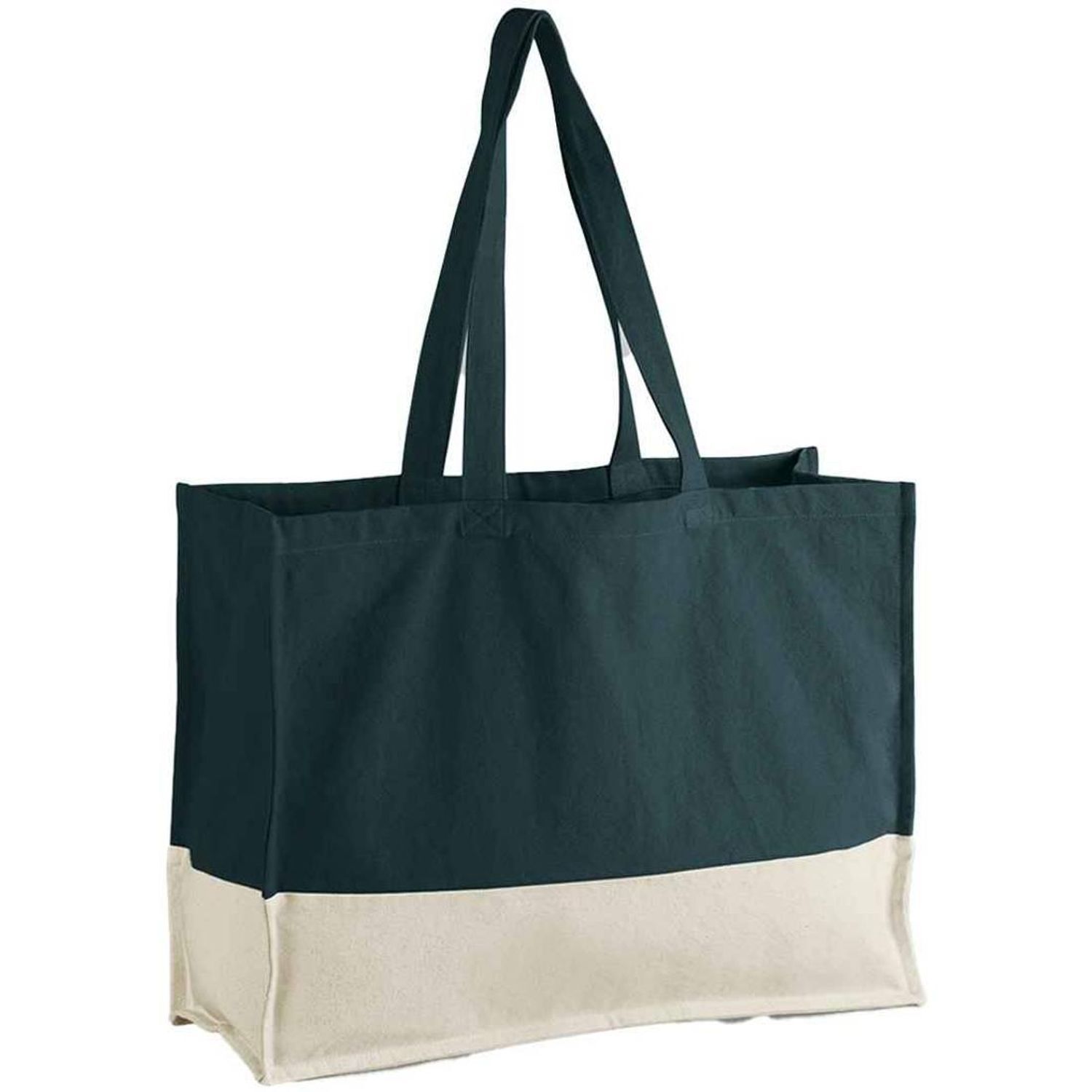 Westford Mill Earthaware Contrast Tote Bag B - Dark Marine/Natural