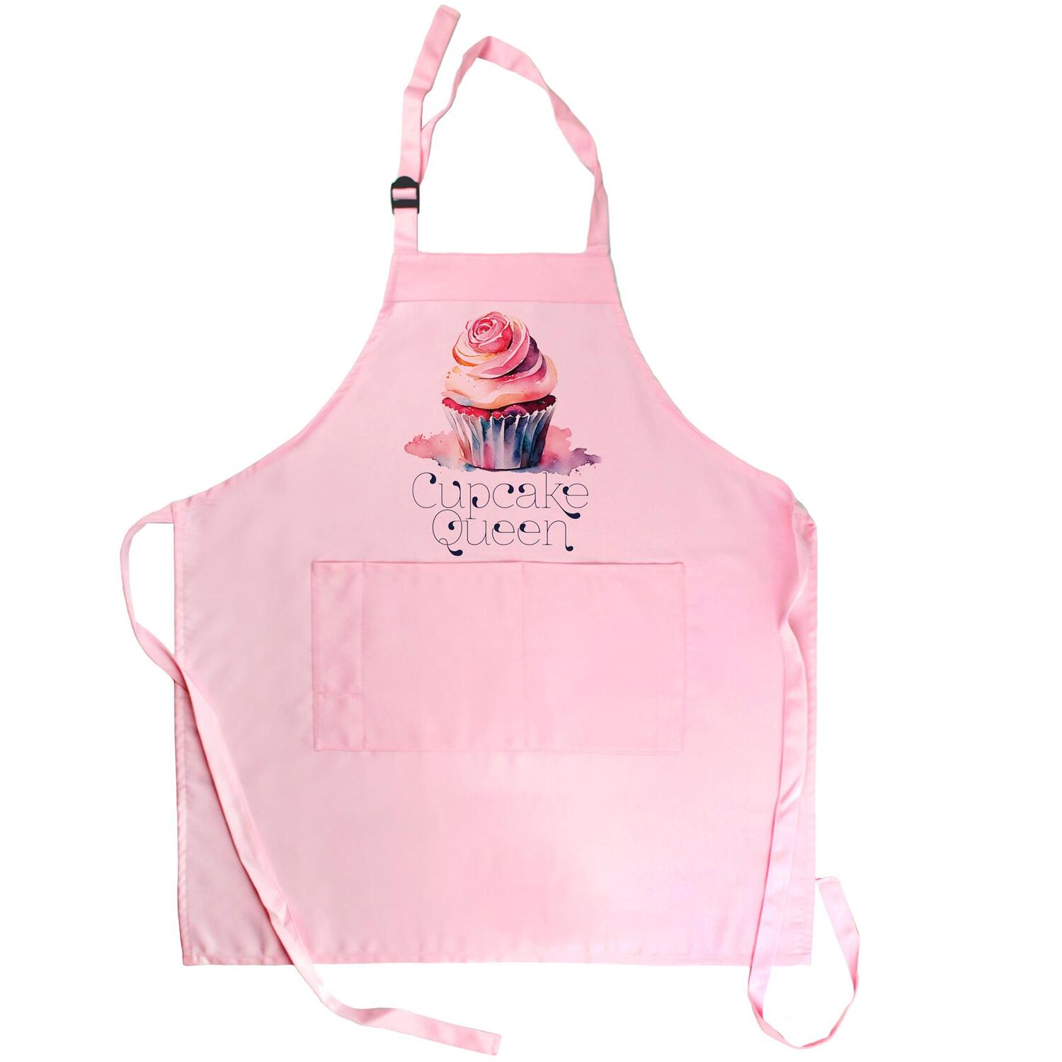 Purely Home Cupcake Queen Pink Kitchen Apron With Adjustable Ties & Pocket - Pink