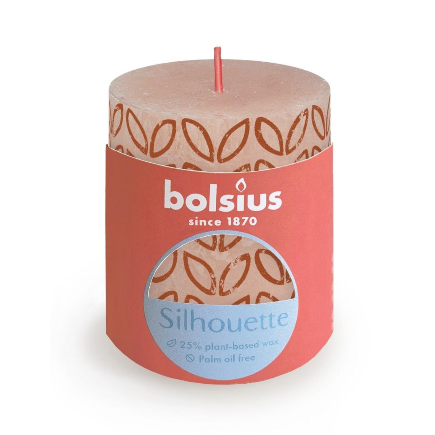  - Misty Pink Bolsius Rustic Silhouette Pillar Candle 80 X 68mmPale - Image 3