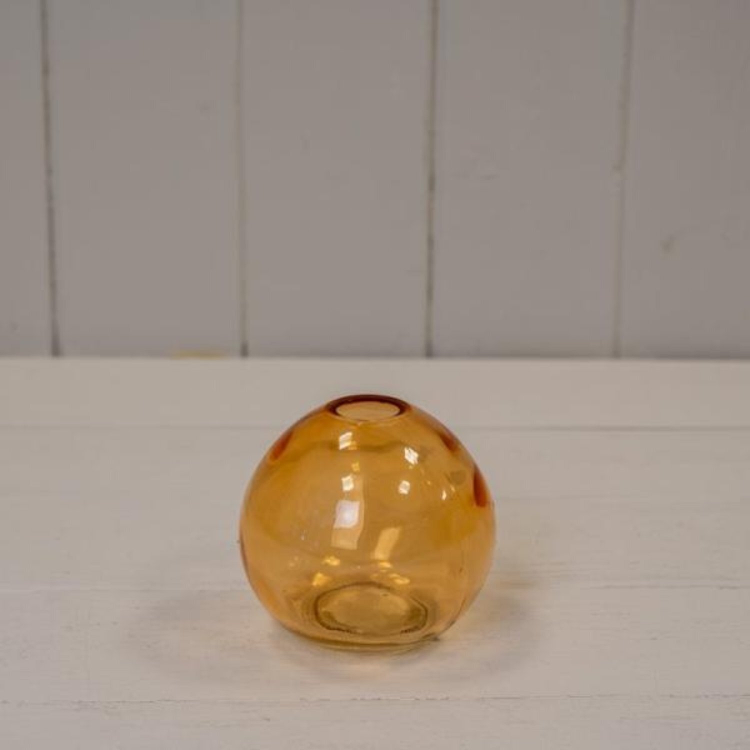 - Stylish Clear Cognac Globe Glass Vase - Image 3