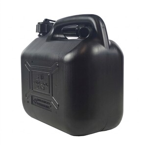 Pegdev 5L Black Plastic Diesel Fuel Can with Safety Cap and Flexible Spout Pack of 1