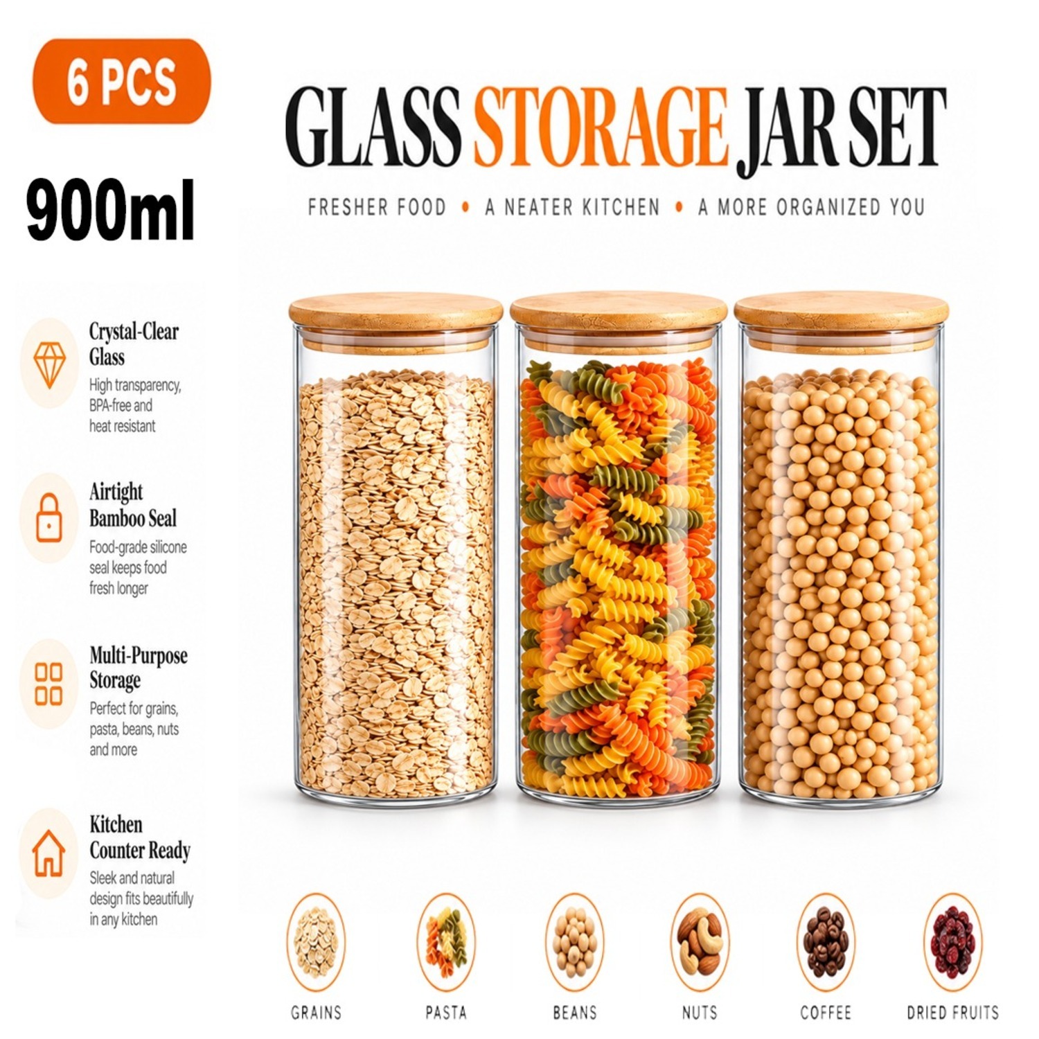 Atek Storage Jars - White