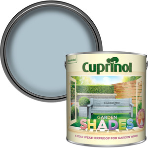 Cuprinol Garden Shades Coastal Mist 2.5L exterior wood finish.