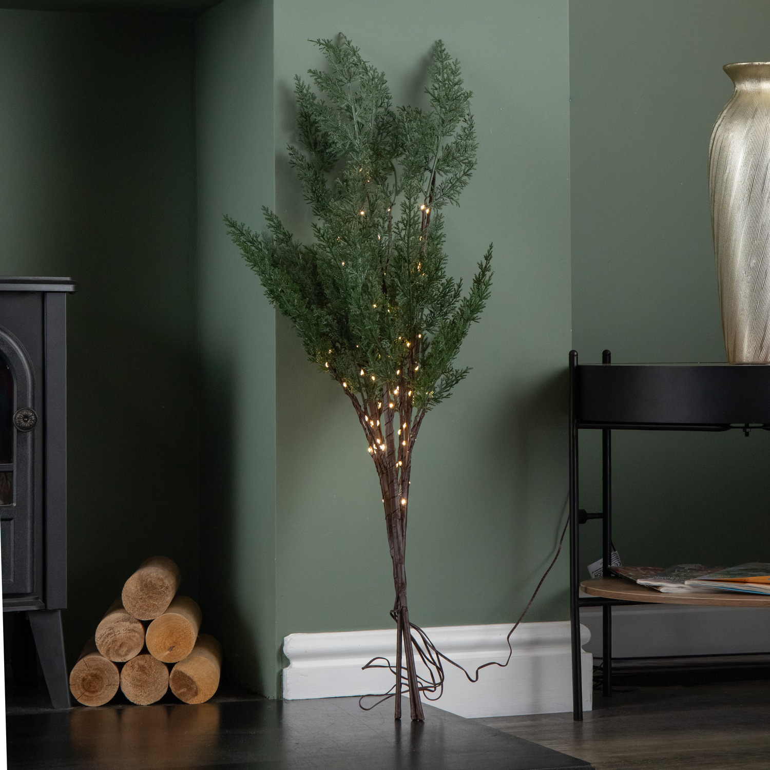 Samuel Alexander 90cm Set of 3 Light up Christmas Fir Twig with 90 Warm White LEDs - Image 5