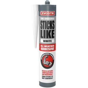 EVO-STIK Sticks Like White Adhesive 290 ml cartridge.
