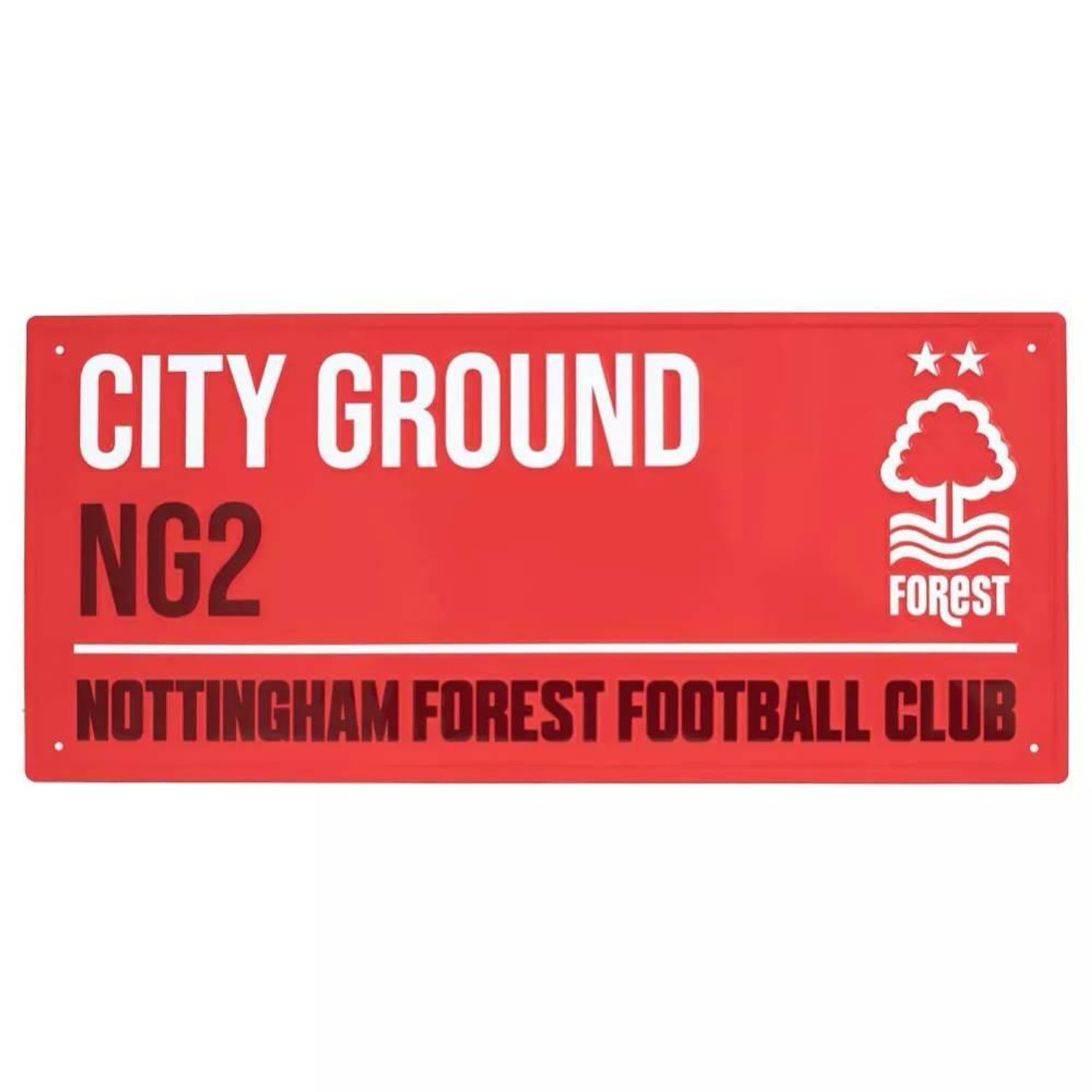 Nottingham Forest Fc City Ground Street Sign B - White/Dark Red