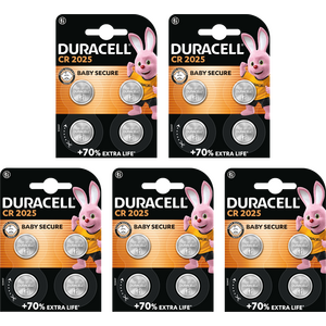 Duracell 2025 Lithium 3V Coin Cell Batteries - Pack of 20