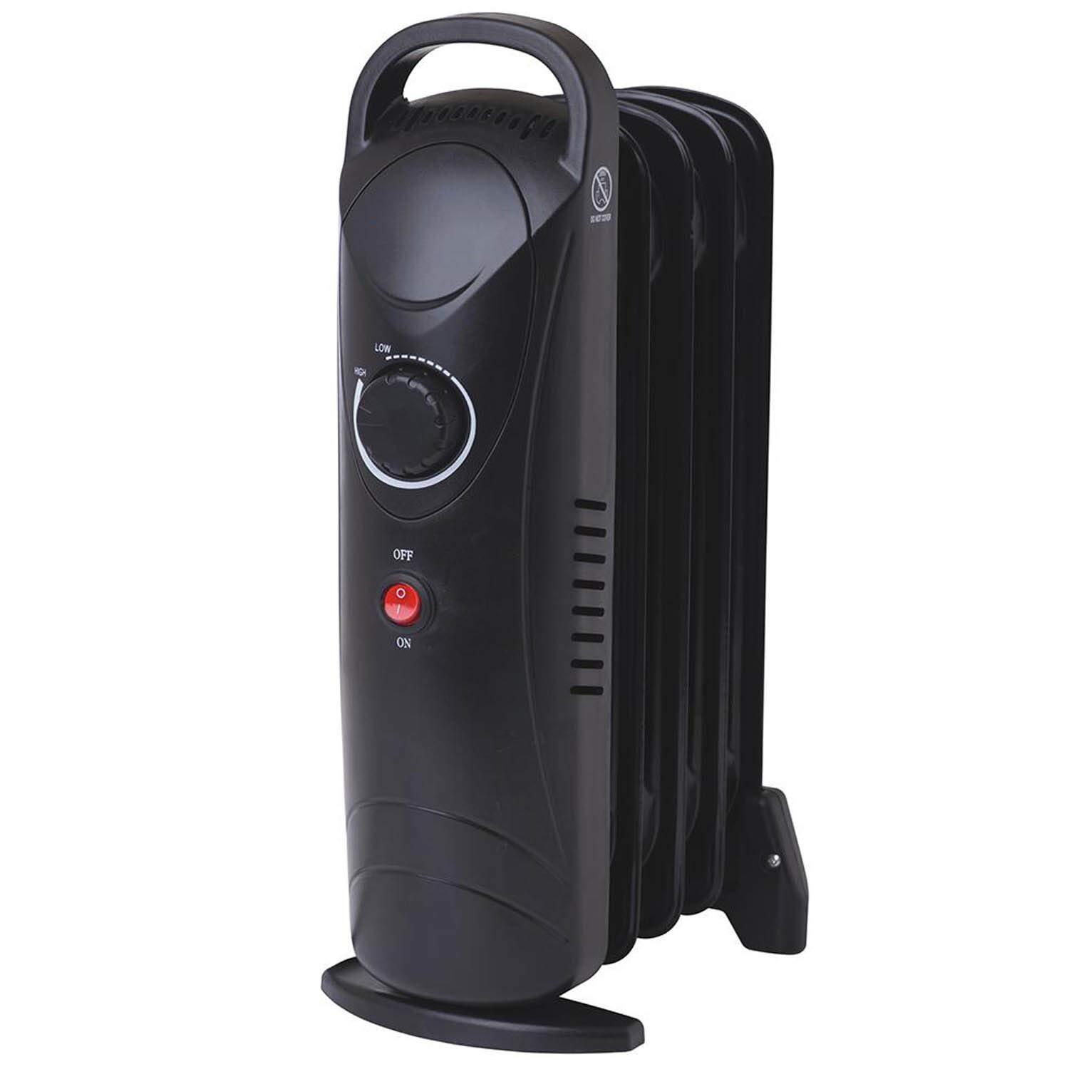 Thebigship Pack Of 1 5 Fin 650W Oil Filled Radiator Black