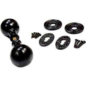 Antique Black Oval Rim Door Knob Set