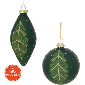 Green Leaf Design Bauble