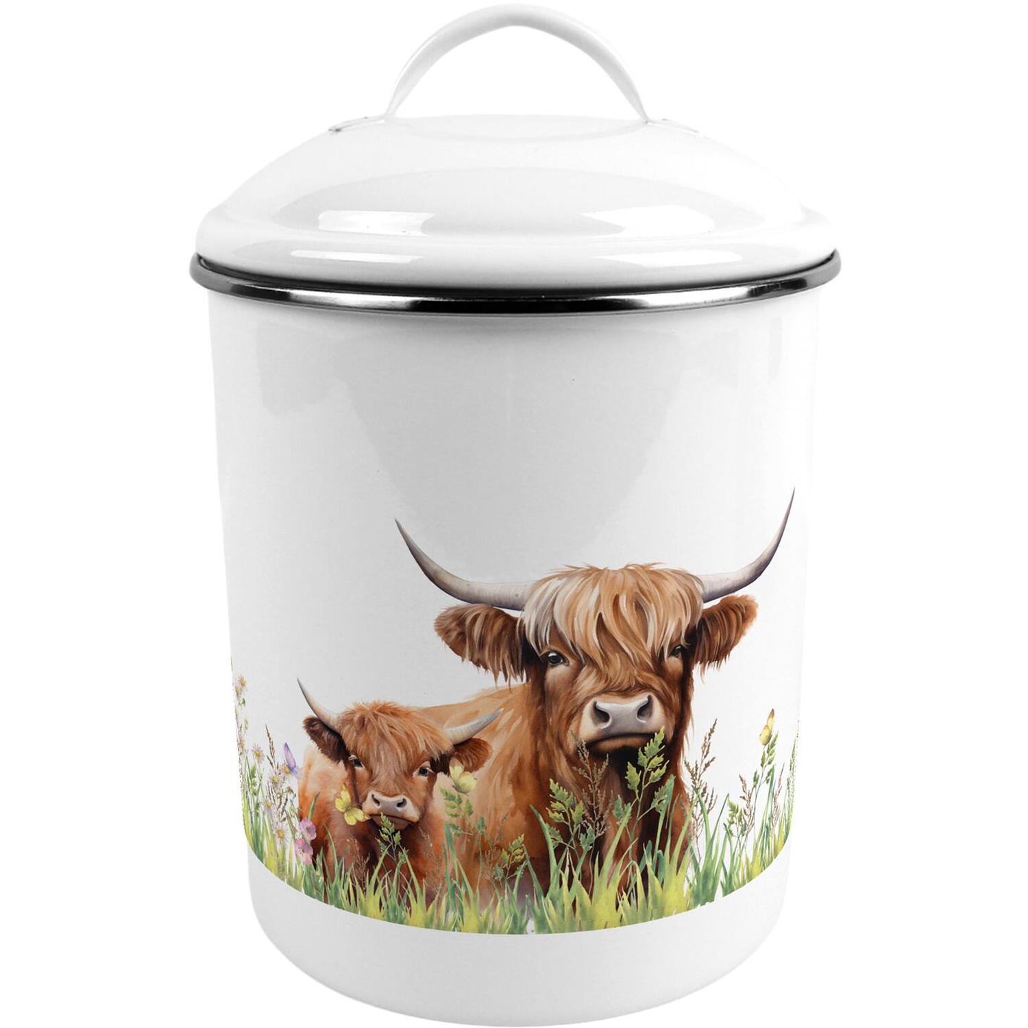B&Q -  Highland Cow & Calf Large Kitchen Storage Tin - Image 3